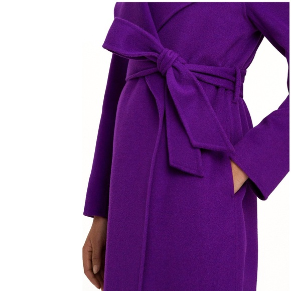 NWT LAUREN RALPH LAUREN
Belted Wool-Blend Wrap Coat in Purple - Picture 3 of 12